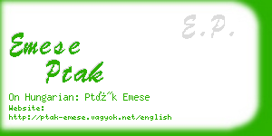 emese ptak business card